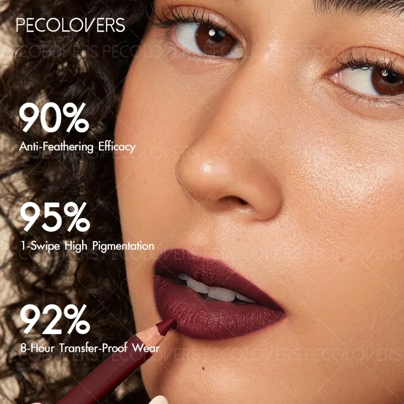 Delineador labial fosco, segundo contorno labial, lábios volumosos e charmosos, sem secagem, cosméticos labiais à prova d'água, adequados para iniciantes