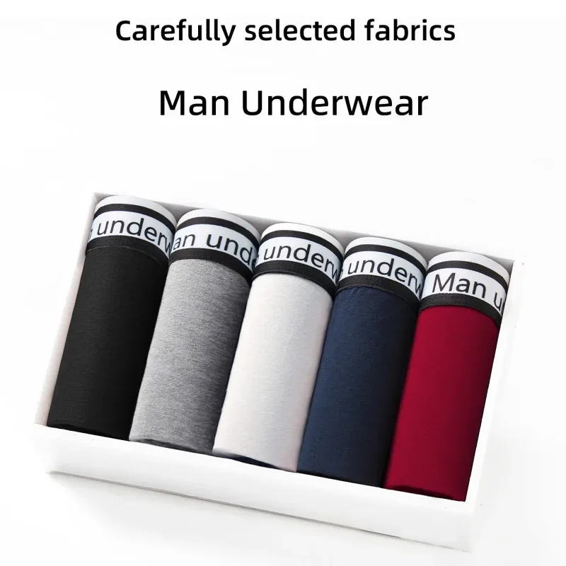 1/4 pçs roupa interior masculina boxers calcinha de algodão respirável sólido boxershorts masculino meados de cintura cuecas tendência homem shorts homme