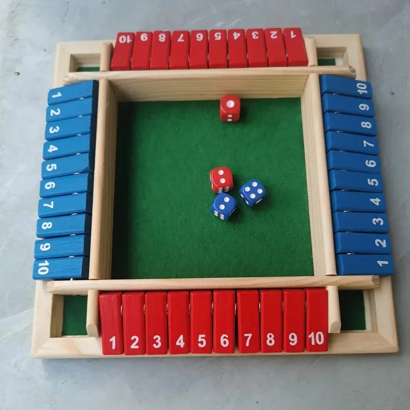 Deluxe quatro lados 10 números fechar a caixa jogo de tabuleiro conjunto de dados de brinquedo festa clube jogos de beber para famílias adultas
