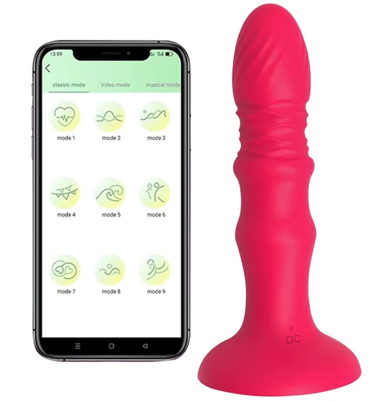 Rolha anal unissex massageadores de vibração app controle remoto vibração telescópica nádegas rolhas com ventosas brinquedos adultos