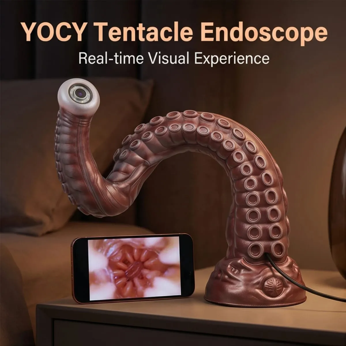 Long Extendable Octopus Tentacles App Controlled Anal Plug with Peeping Hole Suction Cup Base Anal Dilator Speculum Sex Toy