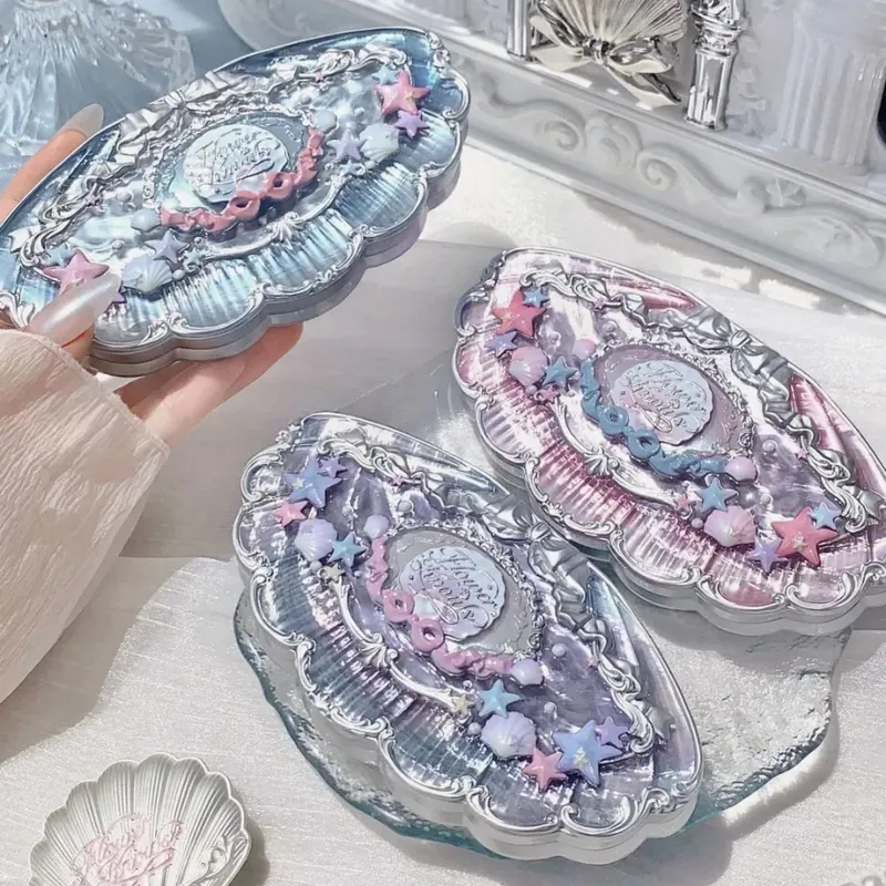 Conjunto de maquiagem flor sabe coleção de jóias da concha paleta de sombra blush brilho labial saco de maquiagem fosco brilho shimmer sombra de olho kit