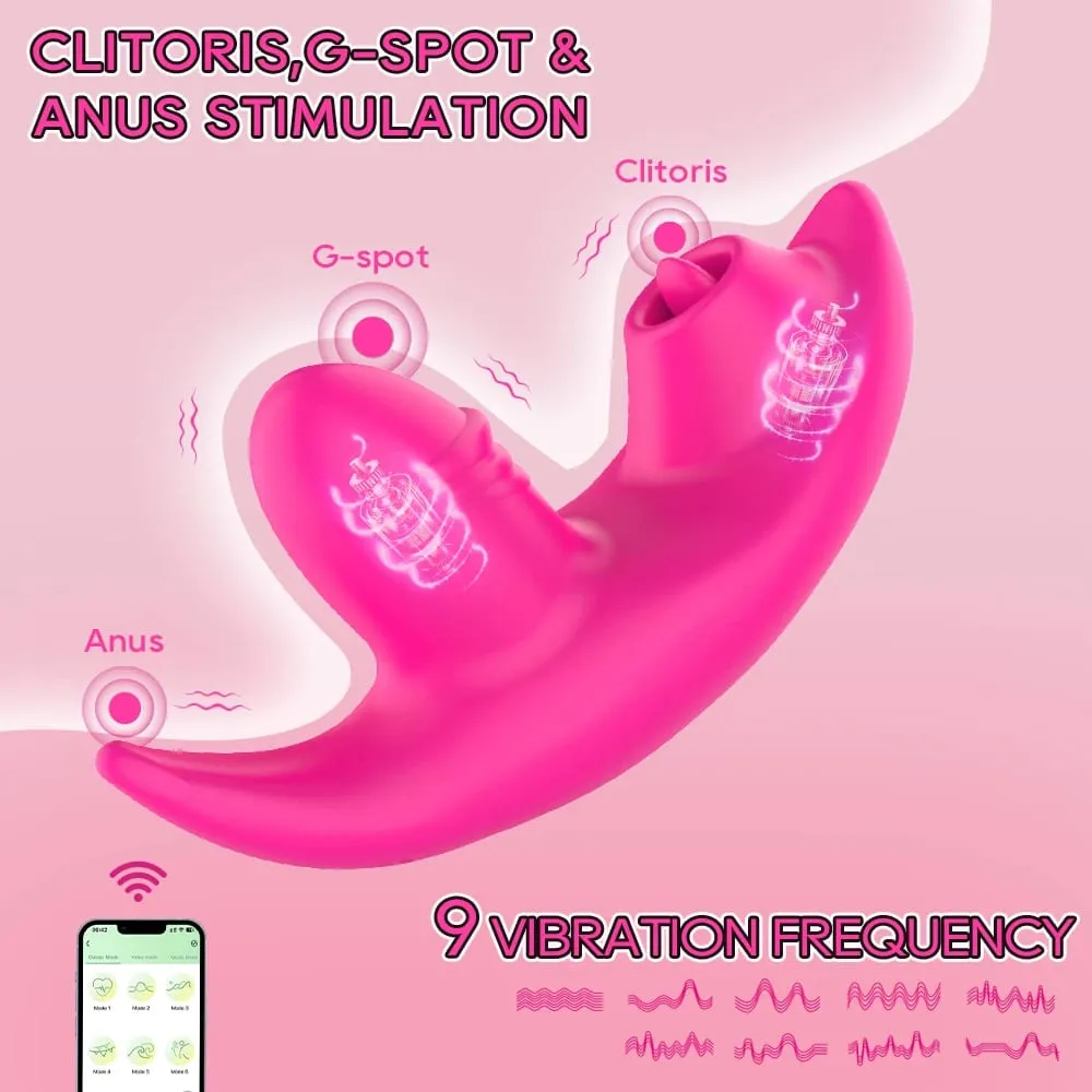 Vibrador com sucção vaginal, bluetooth, 9 modos, sucção vibratória, sexo oral, estimulador de clitóris, brinquedos sexuais eróticos para mulheres