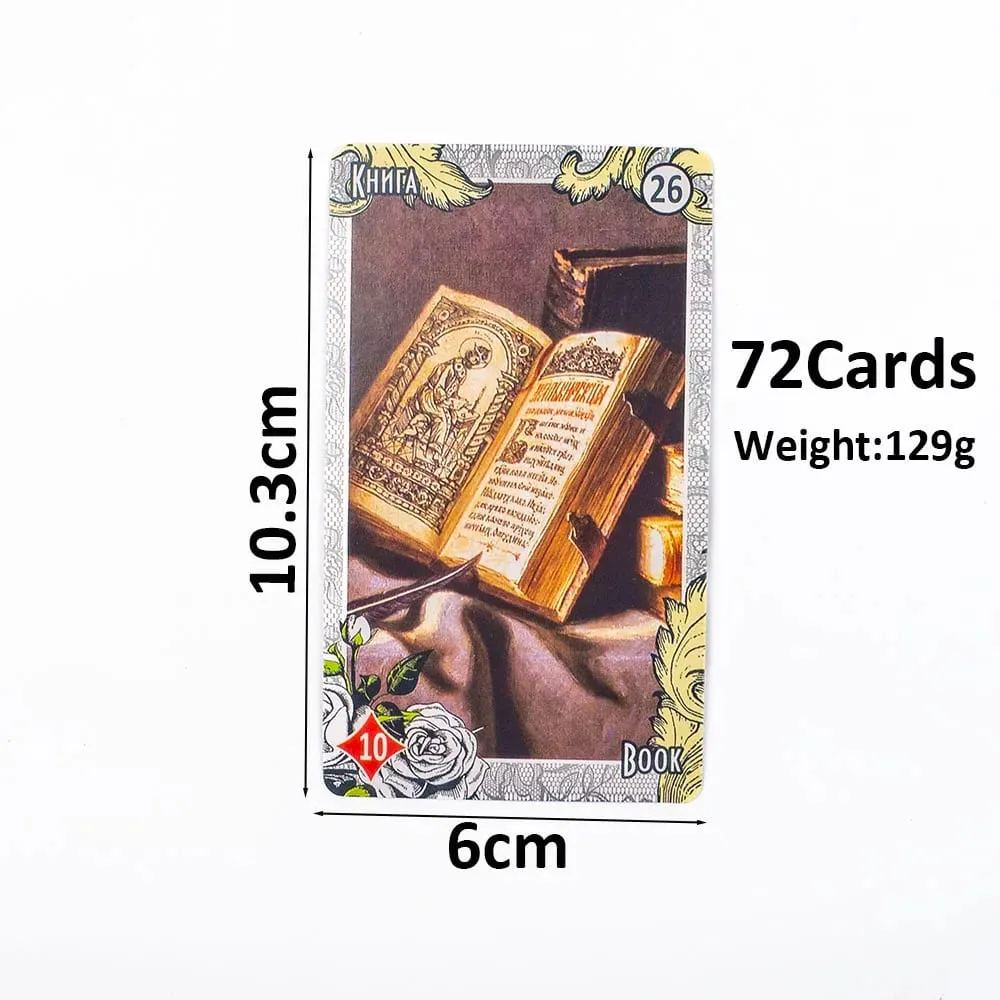 72 件套 ЛЕНОРМАН ВИНТАЖНЫЙ СТИЛЬ LENORMAND ORACLE 俄羅斯幻象塔羅牌占卜命運甲板遊戲卡適合家庭聚會