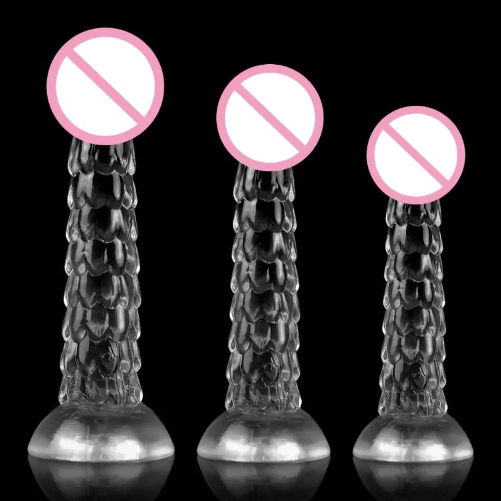 Dragon Dildo com Ventosa - Plugue Anal Suave e Dilatador de Chicote para Mulheres e Homens - Brinquedos Sexuais de Fantasia para Prazer de Adultos