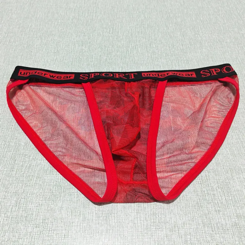1pc masculino rosa impresso briefs alta perspectiva garfo roupa interior sexy malha pura calcinha respirável confortável cuecas