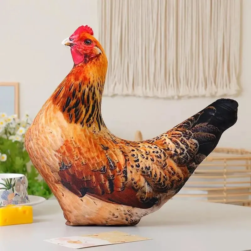 Galo travesseiro de pelúcia realista impressão 3d macio macio confortável almofada para cadeira de escritório decoração descanso travesseiro para trabalhadores
