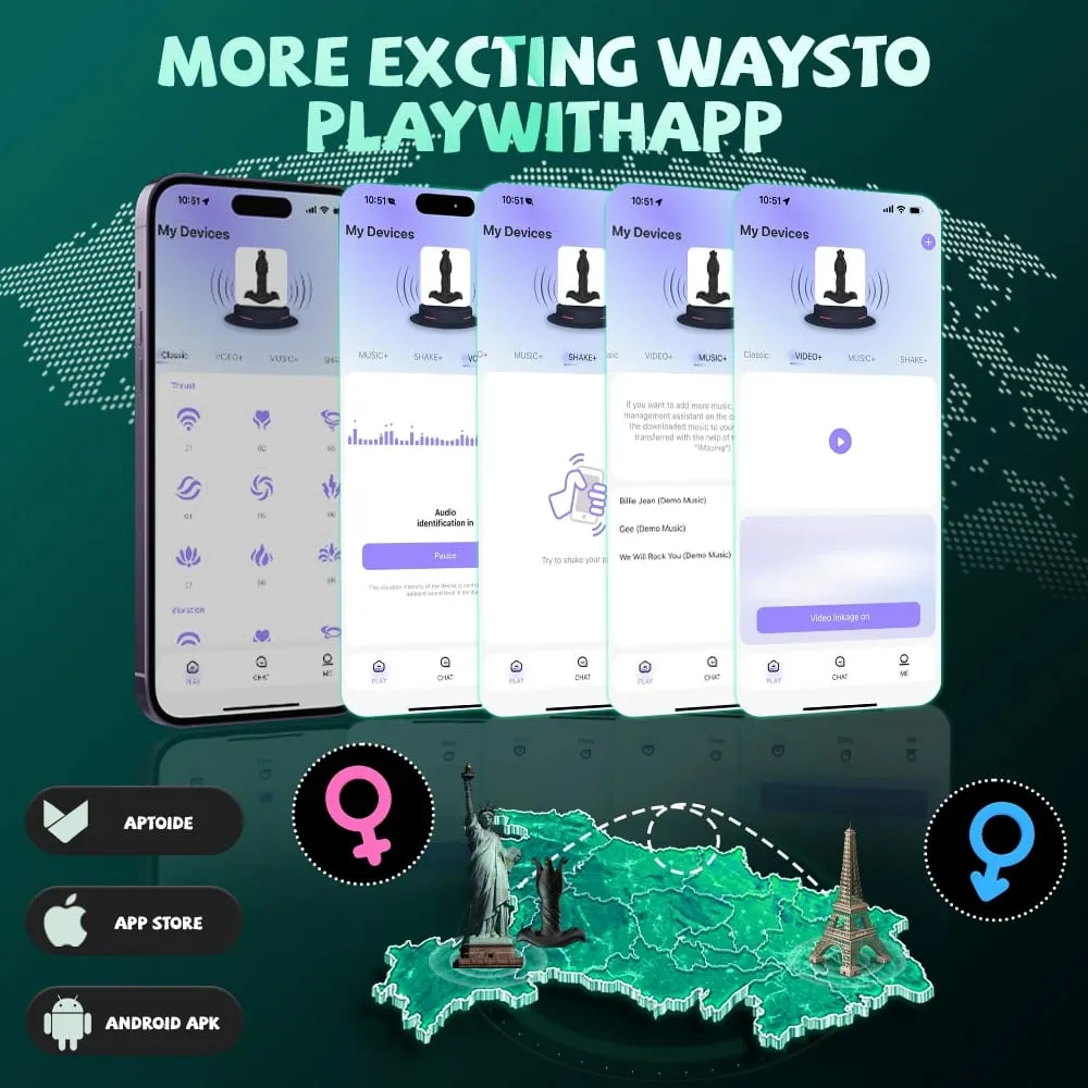 張力衝擊拍打推力肛門塞肛門振動器前列腺按摩器肛門玩具 APP 遠端雙控男士性玩具