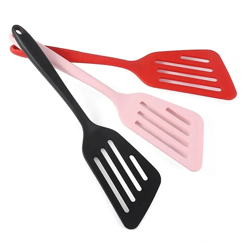 Espátula de silicone antiaderente para cozinha, peixe frito e ovo, espátula resistente a vazamentos, utensílios de cozinha de silicone de alta temperatura, 1 peça