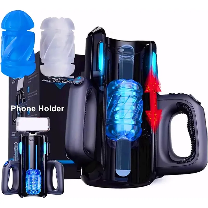 Thrusting High Speed Male Masturbator Machine Automatic Telescopic Masturbation Cup Handsfree Sex Toy For Men