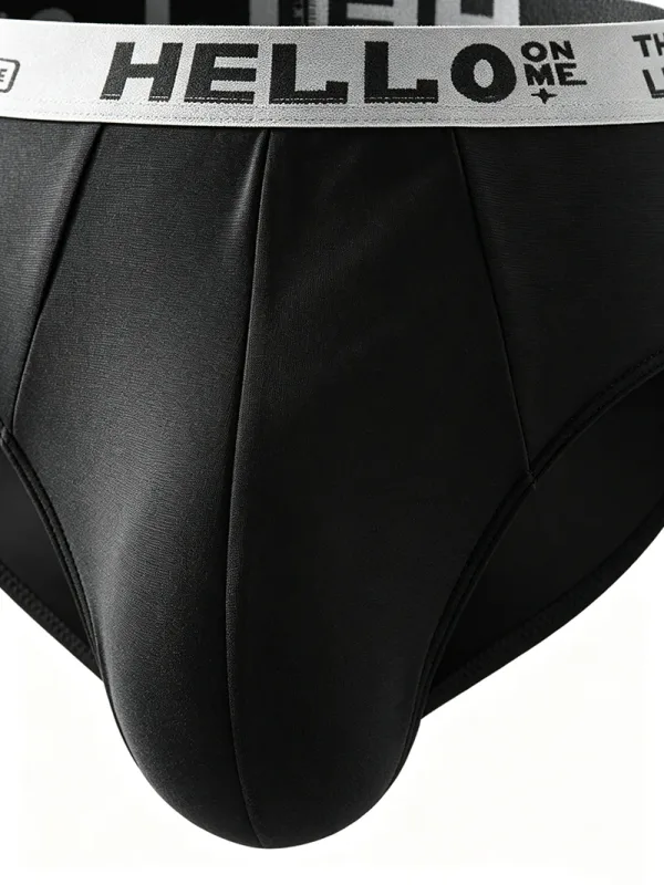 Hello 2-Pack Milk Silk Cuecas masculinas sem costura respirável de secagem rápida com cintura gráfica conjunto de roupa íntima confortável
