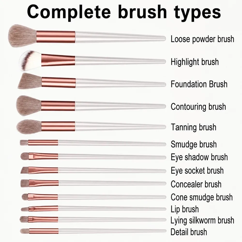 13Pcs Makeup Brush Set Soft Face & Eye Makeup Brushes for Foundation Powder Blush Concealer & Eyeshadow