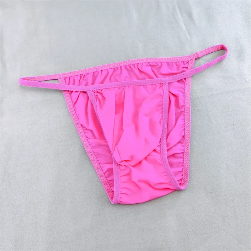 Ice Silk Briefs Men Underwear Solid Color Male Underpants Ultra-Thin Seamless Panties Thin Belt Low Waist