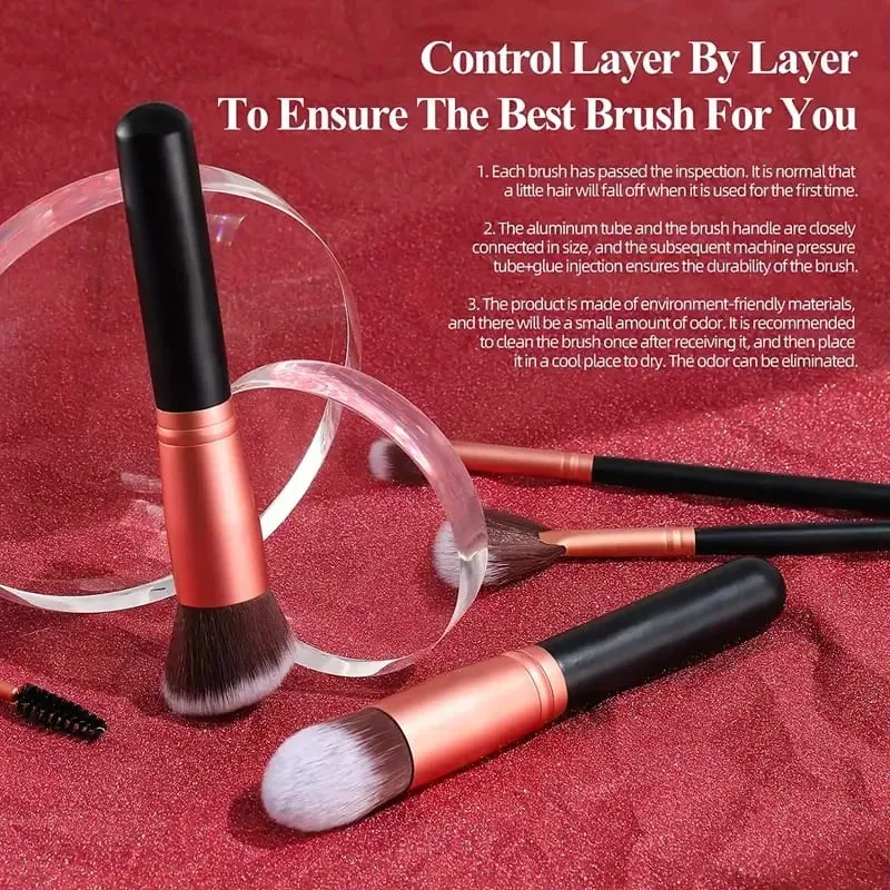 14 pçs pincéis de maquiagem conjunto profissional fundação sombra de olho corretivos mistura blush escova kabuki macio fofo feminino ferramenta beleza — image 6