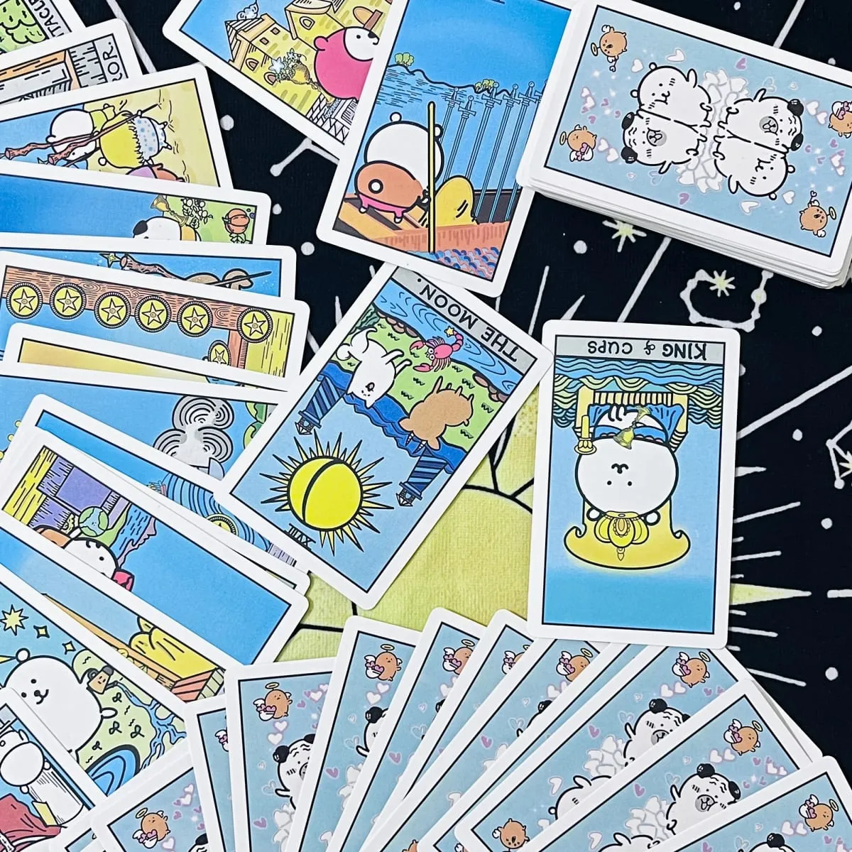 Bonito auto-zombando urso tarô jogo de cartas criativo mesa dos desenhos animados cartas de tarô entretenimento poker aprendizagem baralho futuro fortu