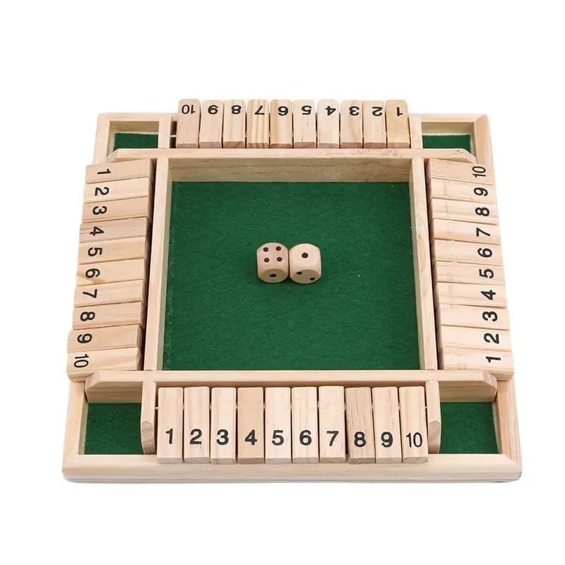 Deluxe quatro lados 10 números fechar a caixa jogo de tabuleiro conjunto de dados de brinquedo festa clube jogos de beber para famílias adultas