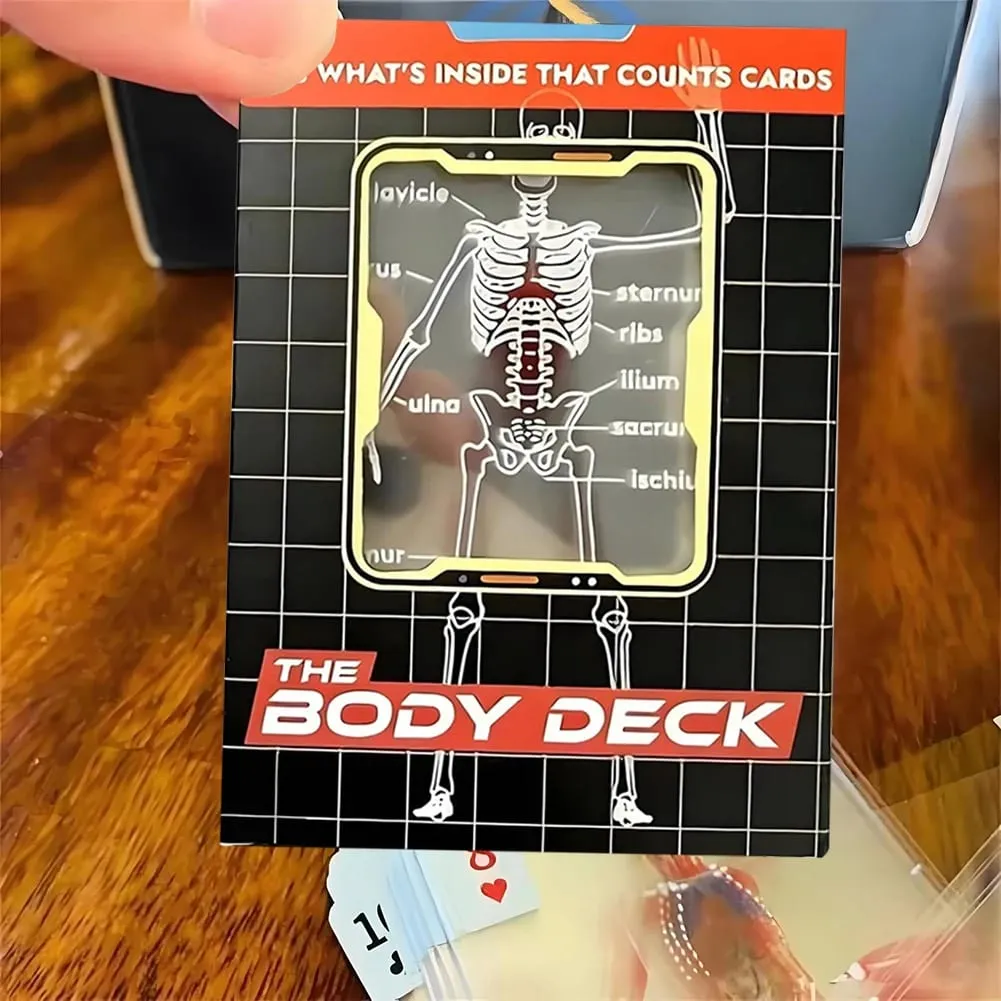 Cartas de baralho do corpo reutilizáveis, imagem 3d, cartas educacionais, multiuso, transparente, cartas de jogo para presentes de amigos