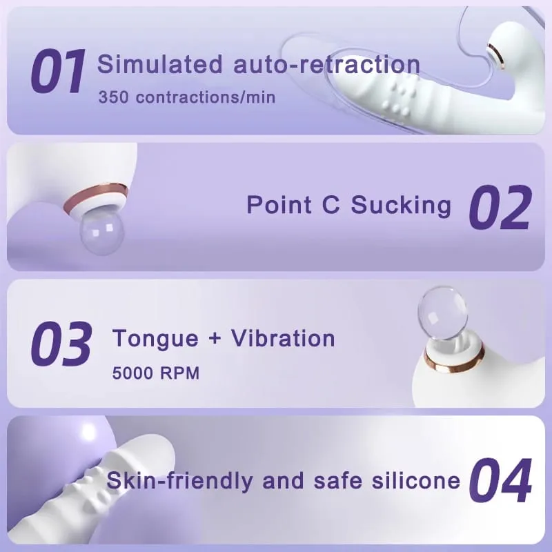 Vibrador de brinquedos sexuais vibrador empurrando com vários modos de vibração/sucção multifuncional à prova d'água empurrando com lambida
