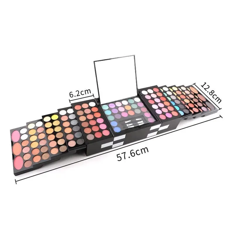 148 cores tudo em um kit de maquiagem paleta de sombra profissional com blush iluminador corretivo pincéis conjunto de maquiagem portátil