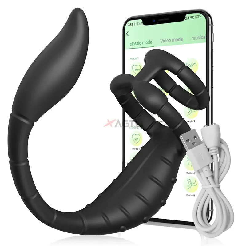 Anel peniano, anéis penianos, controle por aplicativo, vibrador para homens, massageador de próstata, plug anal duplo vibratório, brinquedo sexual anal para homens