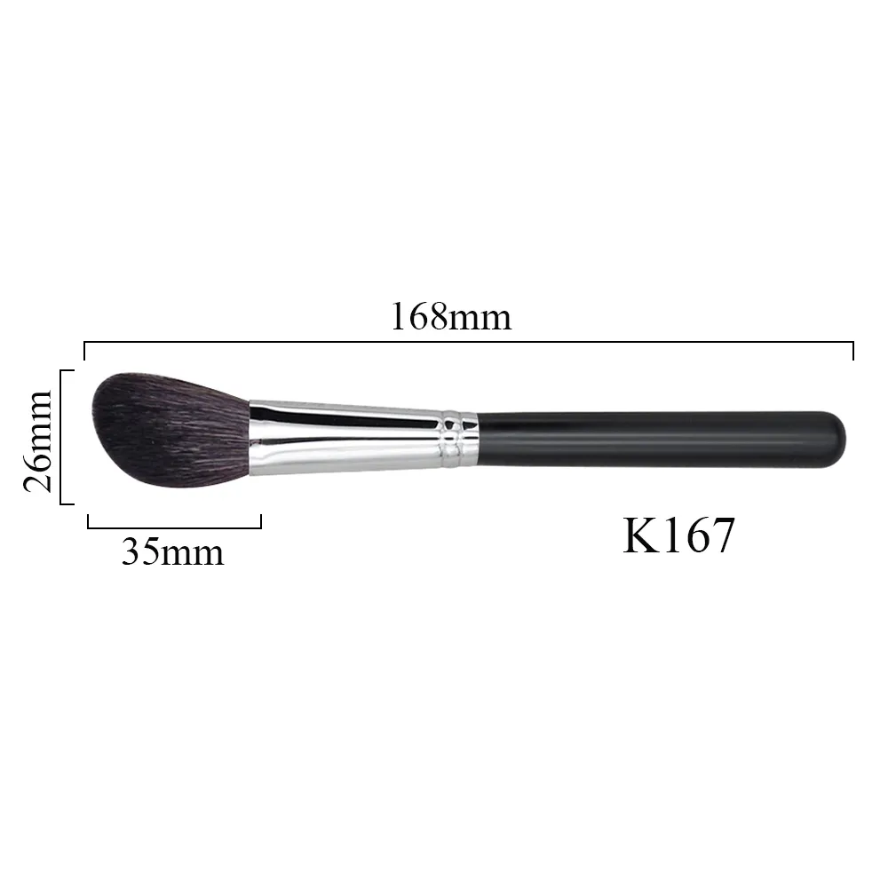K167 Professional Handmade Makeup Brushes Soft Blue Squirrel Goat Hair Angled Contour Sculpting Brush Black Handle Make Up Brush