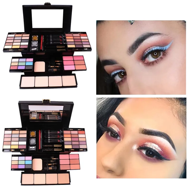 Kit comestic multifuncional, conjunto de pincéis de maquiagem para sombra, batom, paleta de maquiagem profissional, caixa artística — image 3