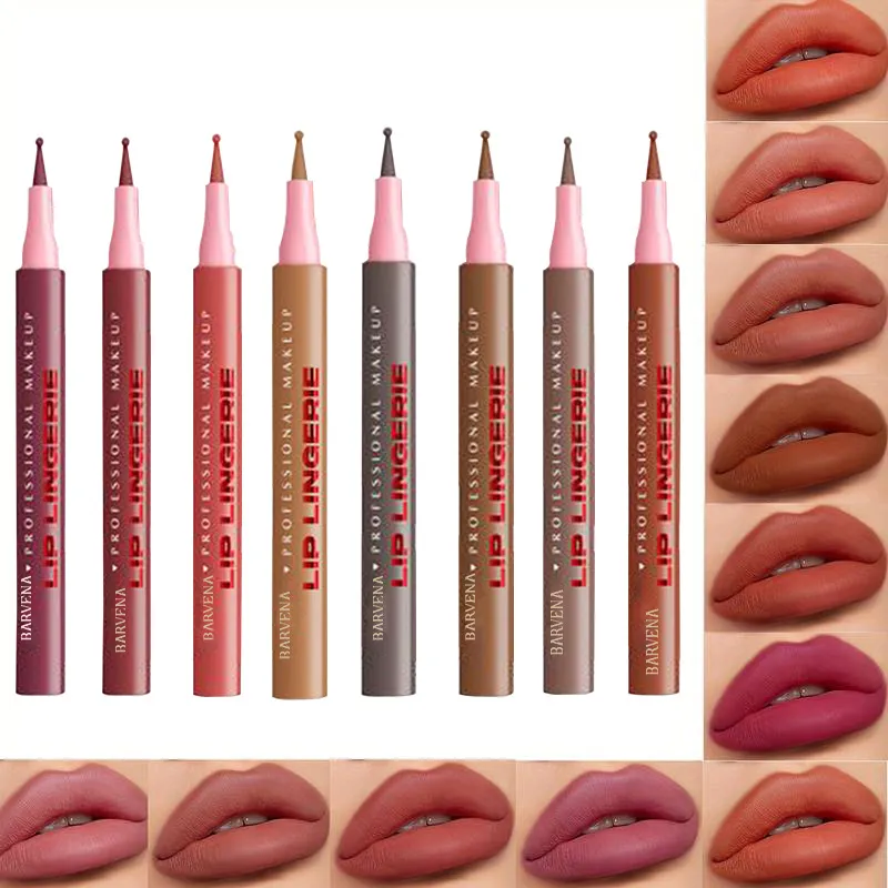 Lápis delineador labial fosco, à prova d'água, aplicação suave, hidratante à prova de manchas, altamente pigmentado, 6 cores, maquiagem para contorno labial