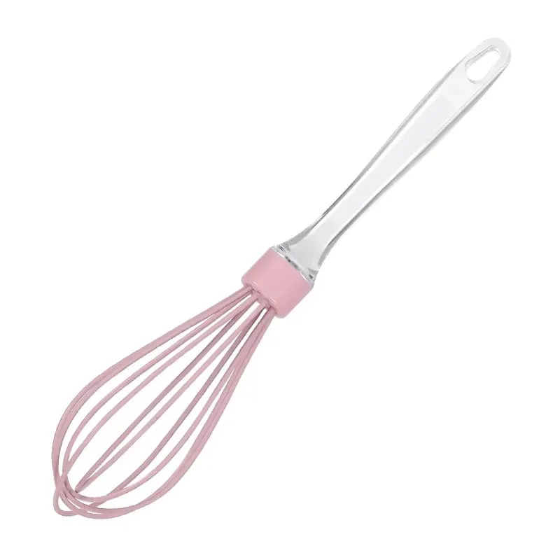 1pc 10-inch manual transparent handle silicone egg beater cake cream mixer egg baking gadget