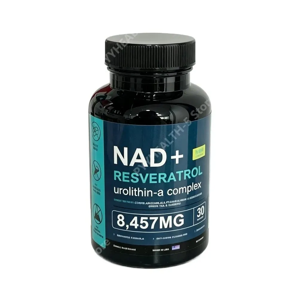 Suplemento lipossomal NAD+ Capsules para adultos apoia a saúde celular energética com urolitina A, resveratrol e chá verde 60 contagens