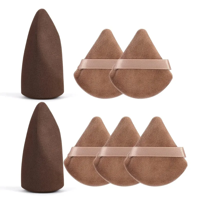 Conjunto de esponja de maquiagem profissional, 7 peças, aplicadores de mistura multifacetados, ferramentas faciais suaves para a pele