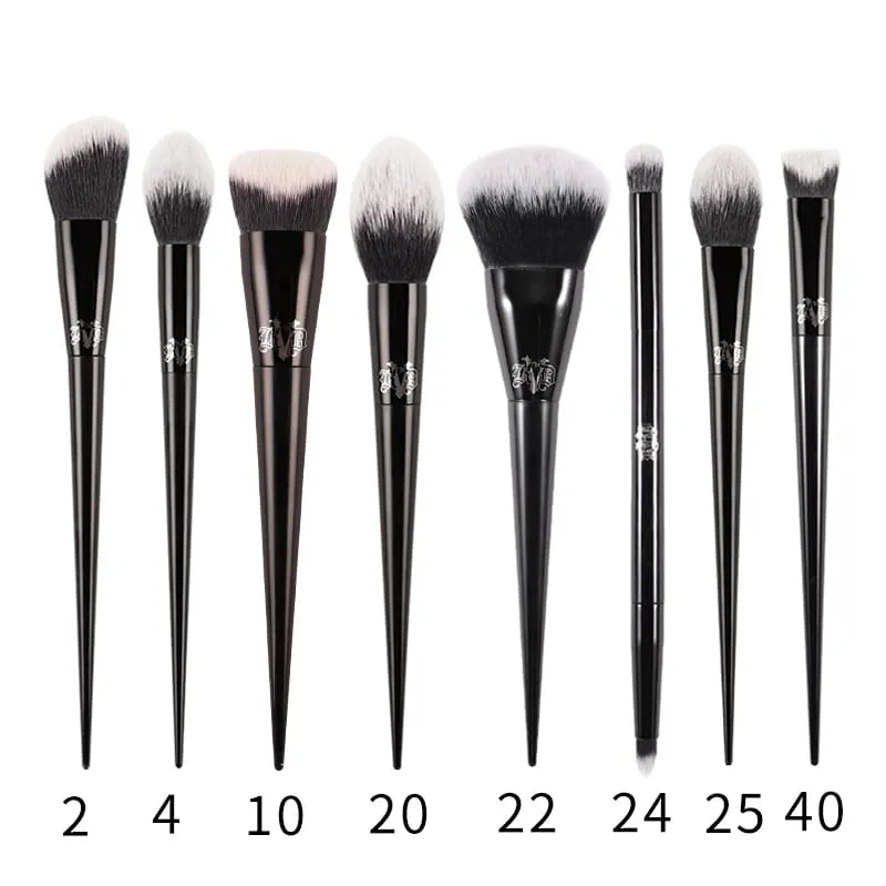 Kat Von D Conjunto de pincéis de maquiagem e kit para base, blush, destaque, corretivo, escultura em pó, sombra, pincel de maquiagem de marca KVD