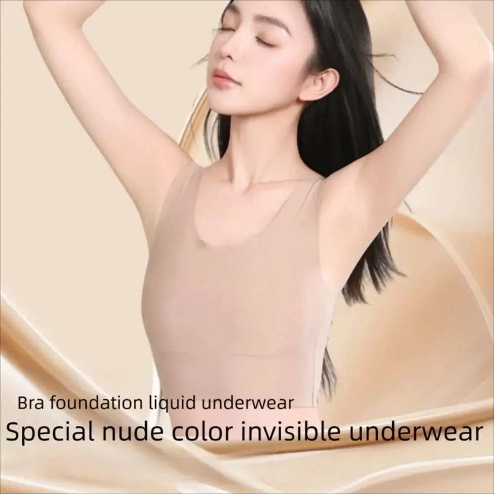 S/M/L/XL/XXL Chest Binding Underwear Ice Silk Material Fixed Cup Invisible Seamless Bra Soft Steel Ring Backless Style
