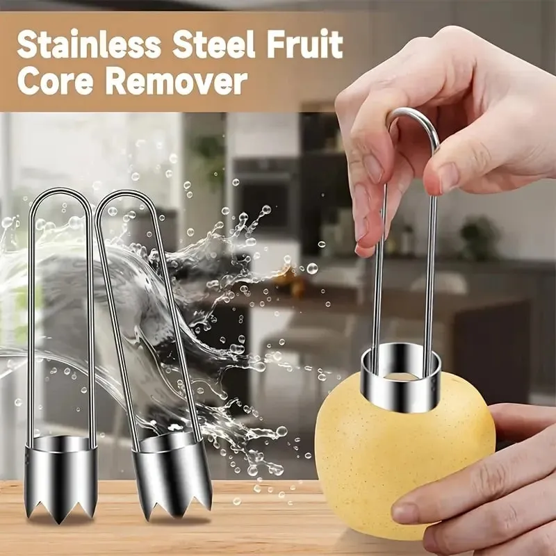不銹鋼水果蔬菜去核器高效去核工具適用於蘋果辣椒番茄黃瓜簡易家庭廚房小工具