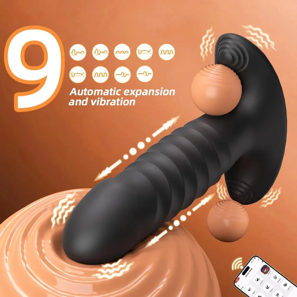 Vibrador massageador de próstata masculino, controle por aplicativo, plugue anal telescópico, brinquedo sexual feminino para adultos