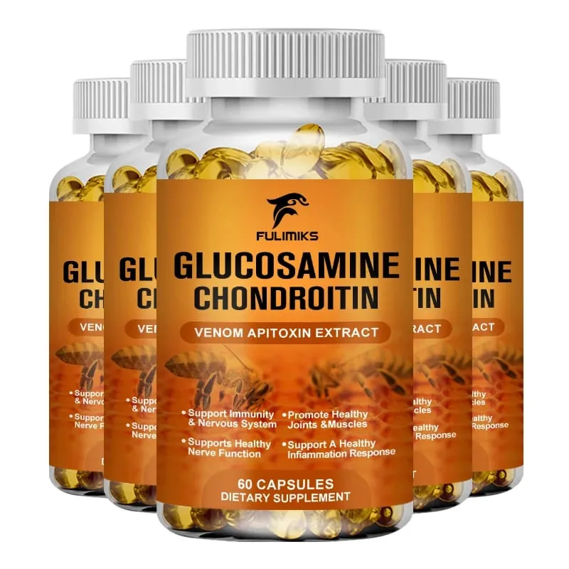 Suplemento para articulações de veneno de abelha com glucosamina, condroitina e cúrcuma apoia o conforto das articulações e a saúde óssea para adultos