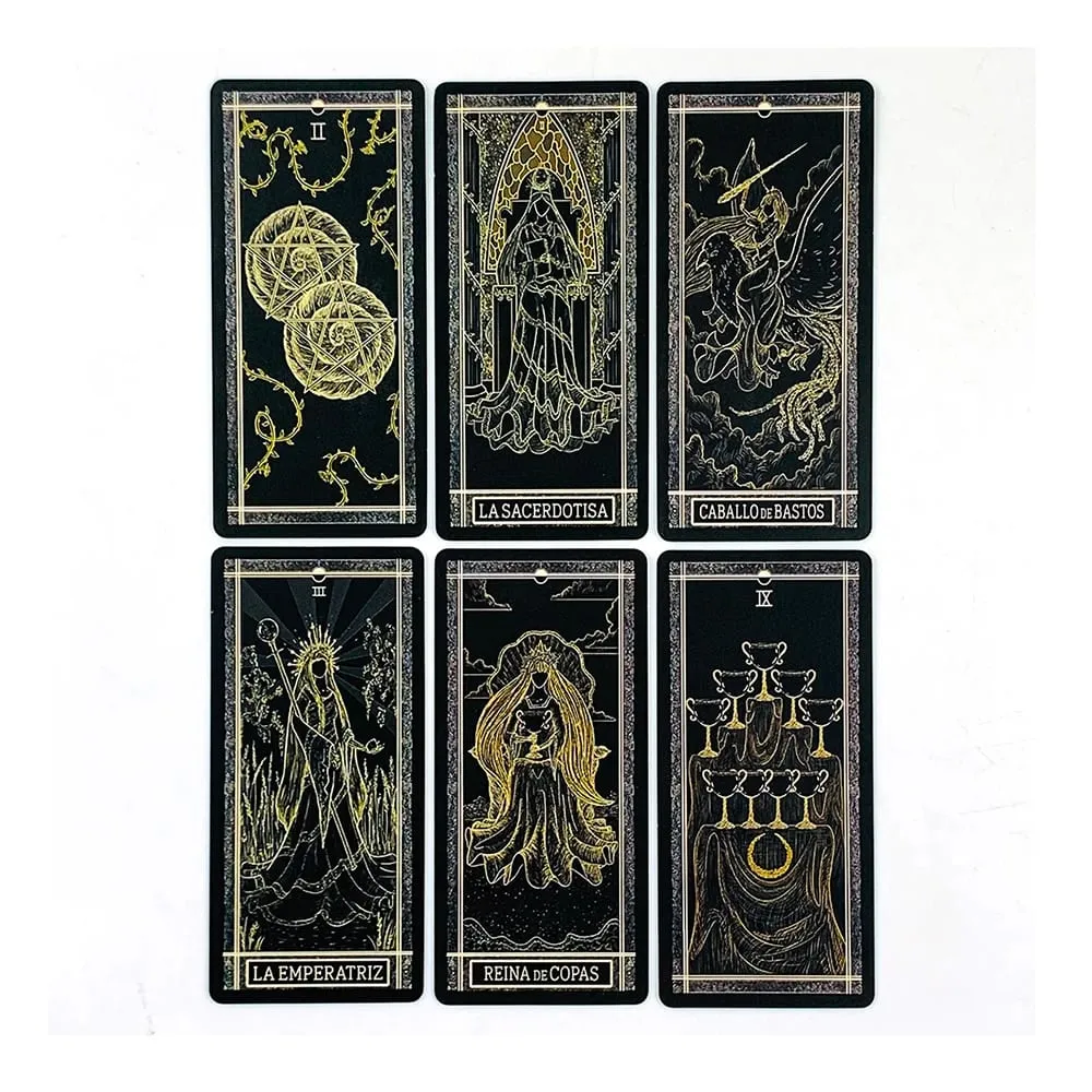 Baralho de tarô espanhol, 78 peças de cartas, jogo de tabuleiro de adivinhação preditiva, reunião de família, jogo de cartas, meditação, viagem e presente
