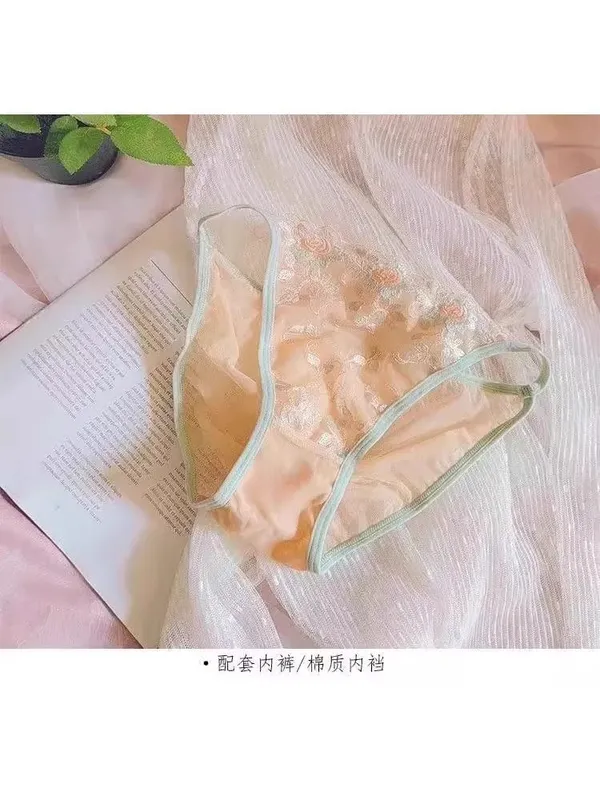 Francês puro desejo bordado renda sonho triângulo copo sem underwire cinto fino pequeno conjunto de sutiã ultra-fino sexy conjunto de sutiã