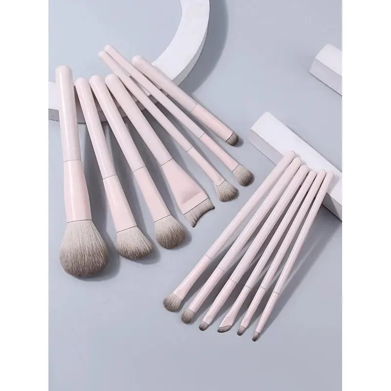 Conjunto de pincéis de maquiagem macios e macios, 13 peças, ideal para iniciantes de maquiagem, funciona para base, blush e sombra, para um visual de maquiagem impecável