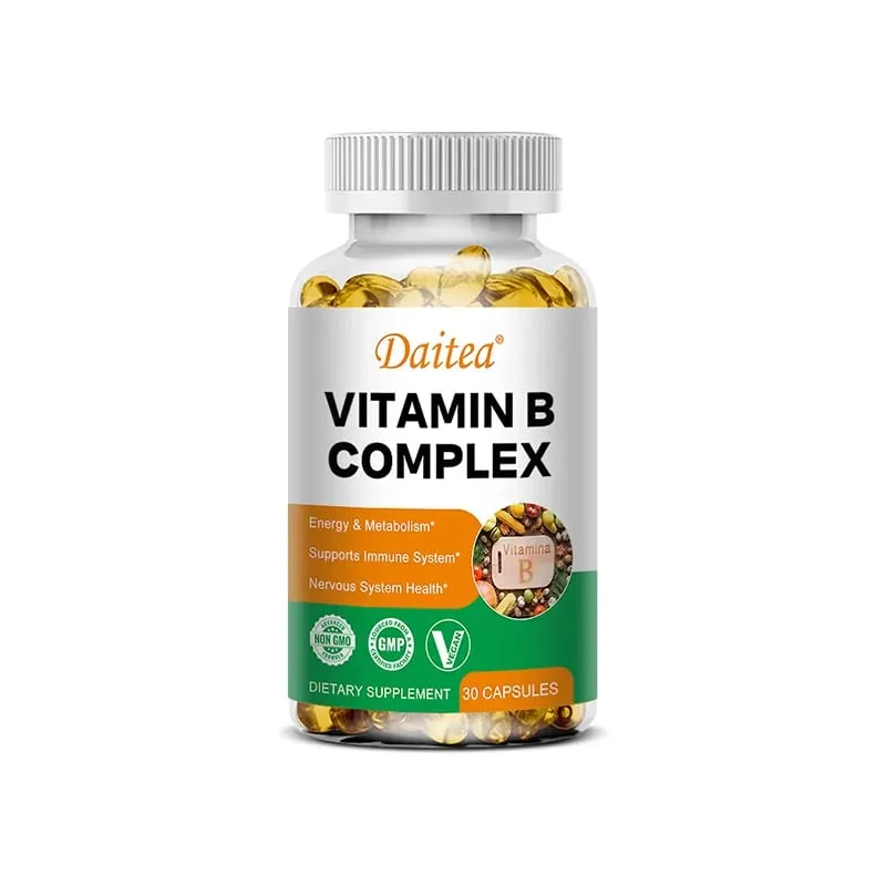Daitea Composto VitaminB Cápsulas VB B1 B2 B3 B5 B6 B7 B9 B12 Melhor humor auxilia no sistema nervoso e suplemento de suporte energético
