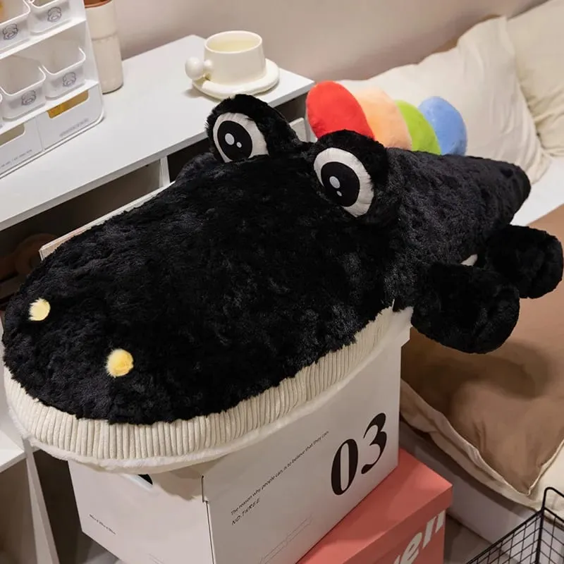 55/75cm bonito deitado crocodilo pelúcia travesseiro postura propensa jacaré almofada de pelúcia sofá cama nap brinquedo de pelúcia decoração para casa presente
