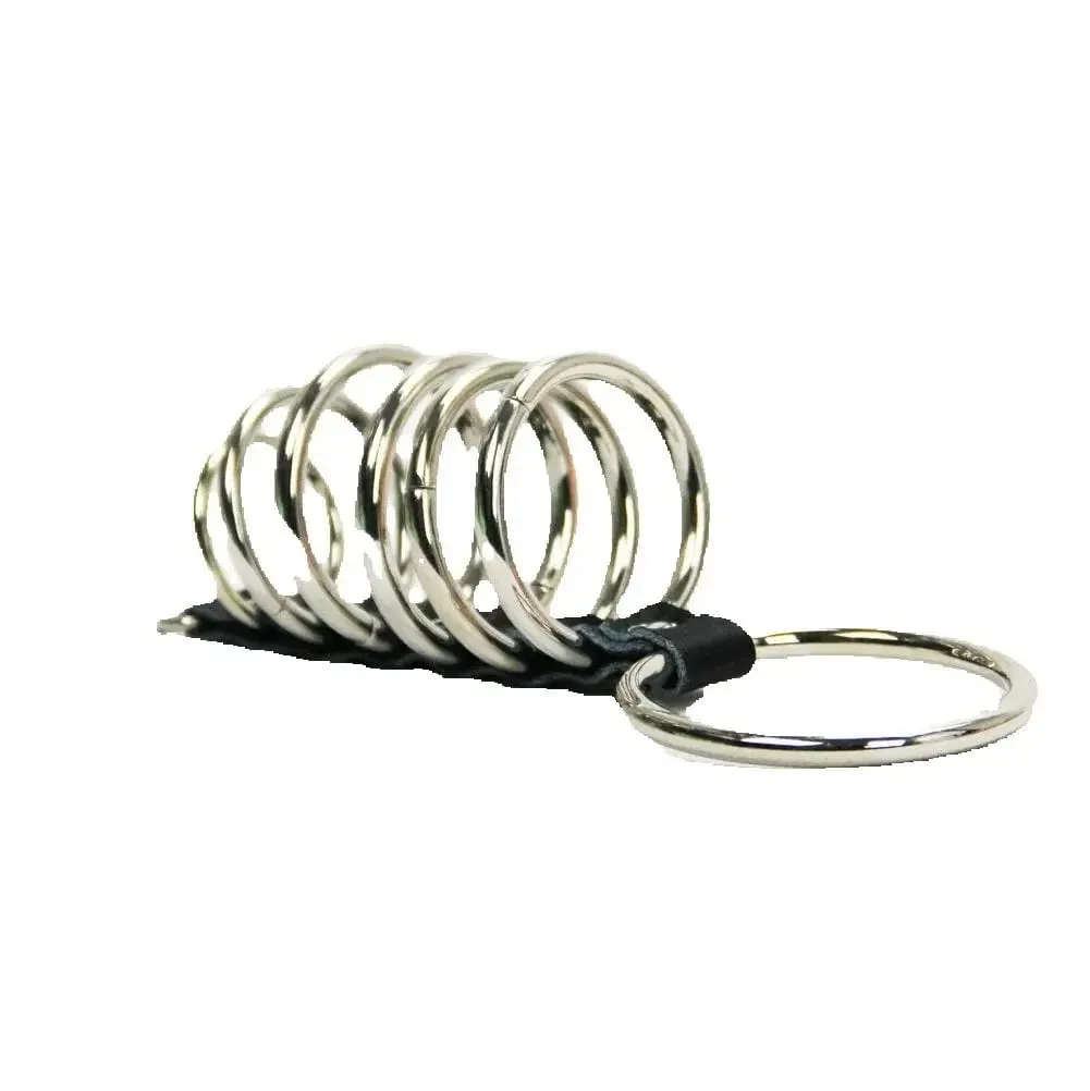 8Rings cock ring delay penis holder steel Fetish extender Ejacu Cage Bondage Impotence Erection Aid Sex aid Erectile Dysfunction — image 1