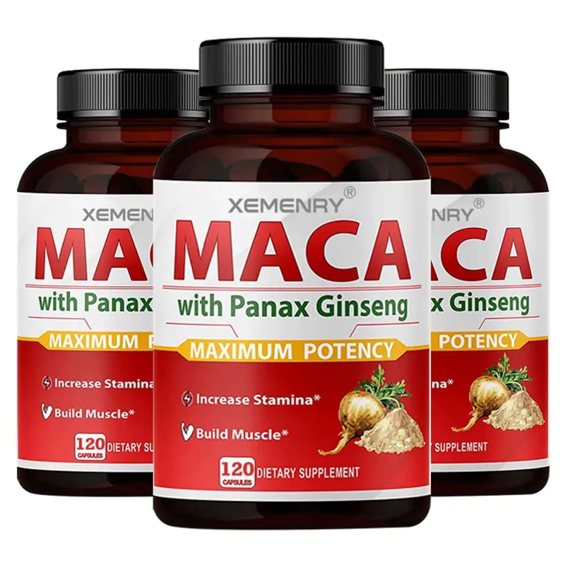 Cápsulas de Maca - Aumentam a Dureza do Tamanho Melhoram a Força Aliviam a Fadiga Maca Ginseng Natural