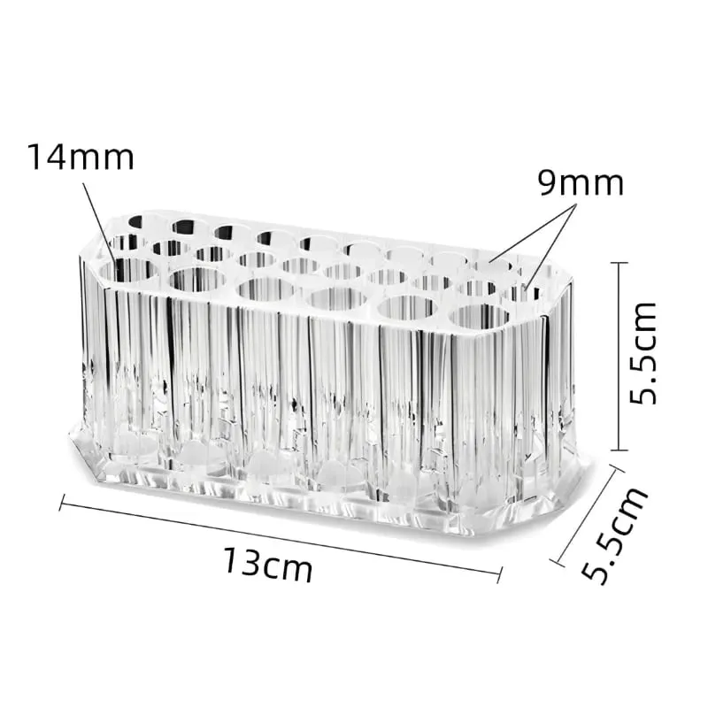 26 buracos acrílico pincéis de maquiagem titular desktop batom organizador delineador cosméticos caneta rack armazenamento transparente mostrando prateleira