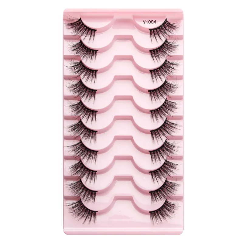 Half EyeLashes Natural Fluffy False Eyelashes Cat Eye Lash 3D Faux Mink Lashes Soft Winged Eyelash Extension Makeup Tool