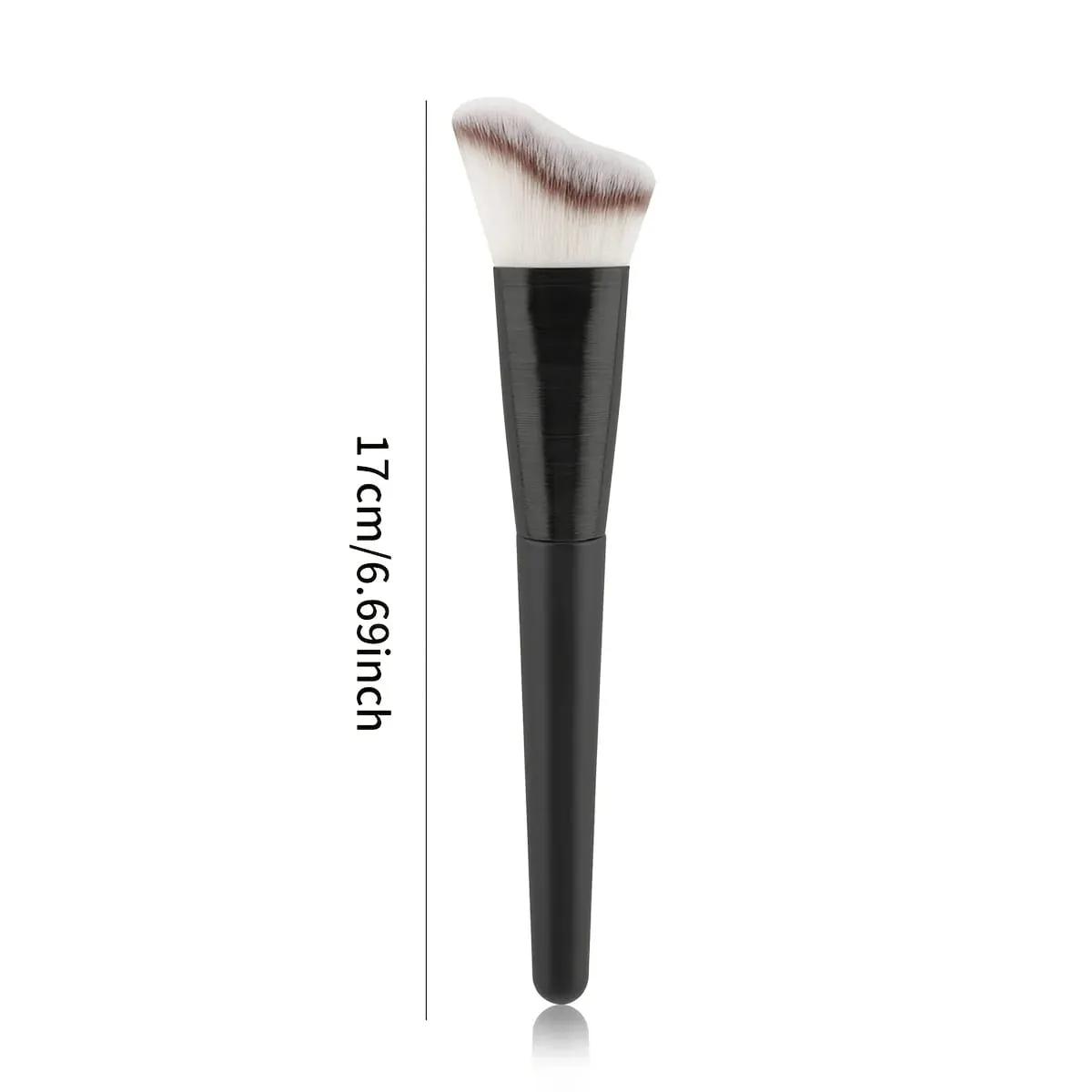 1 conjunto de pincéis de maquiagem, incluindo um pincel de base angular de ponta redonda e ponta plana com cerdas macias, vem com um estojo