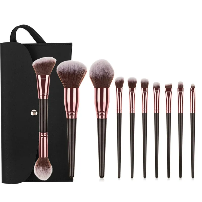 15 pçs pincéis de maquiagem conjunto com saco de armazenamento cerdas macias rosto olho escova kit para fundação blush sombra sobrancelha ferramentas cosméticas