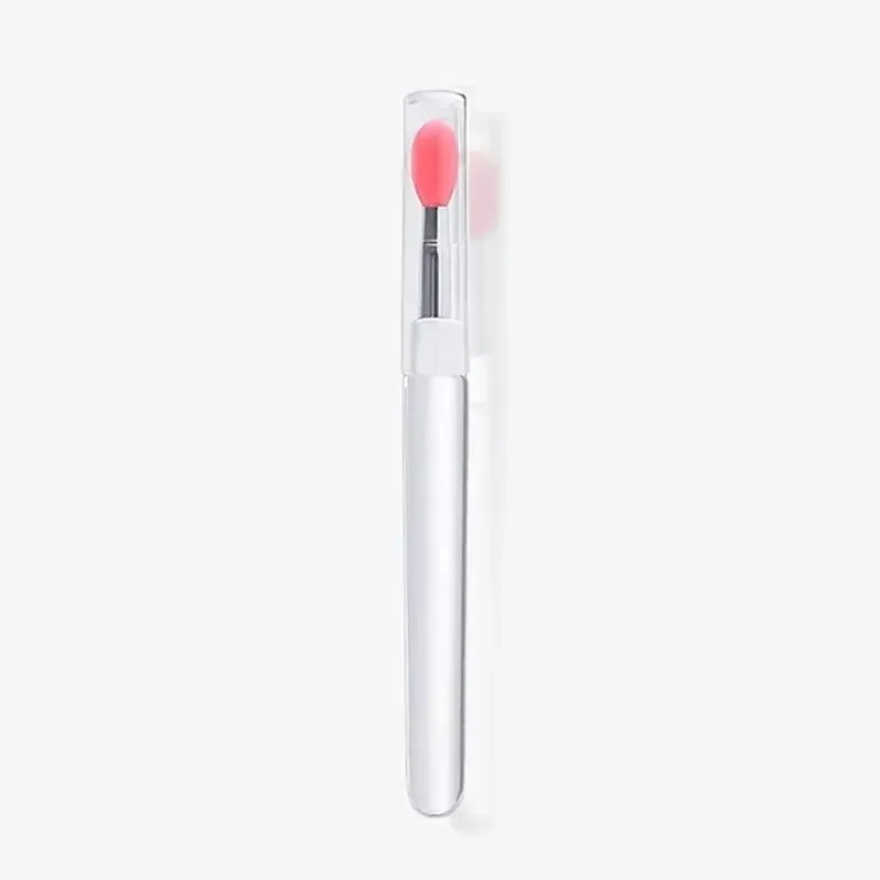 1/2/3/4pcs Portable Silicone Lip Brush With Cover Soft Multifunctional Lip Balm Applicator Lipstick Lipgloss Makeup Brushes