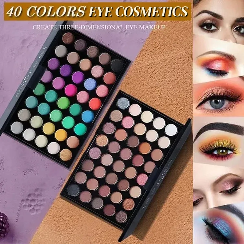 Kit Kosmetik Serbuk Palet Kalis Air Matte Glitter Eyeliner Pensil Kening Pen Maskara Berus Solek Kosmetik Mata — image 4