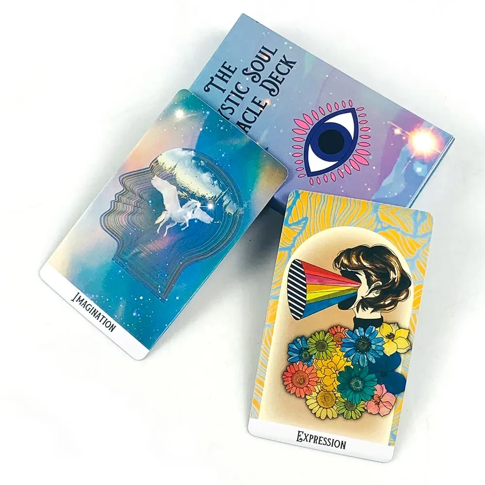Mystic Soul Oracle Deck A 60 cartas neste baralho para autorreflexão e orientação, perfeito para orientação espiritual e colecionadores