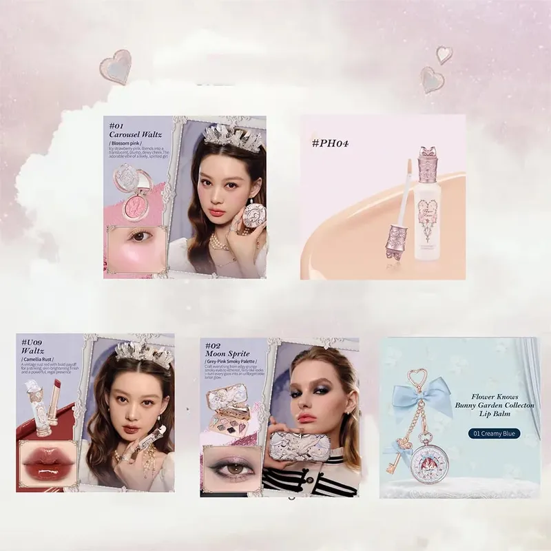 Flor sabe kit de maquiagem profissional completo conjunto de presente de maquiagem sereia anjo destaque cisne batom 5 peças conjunto